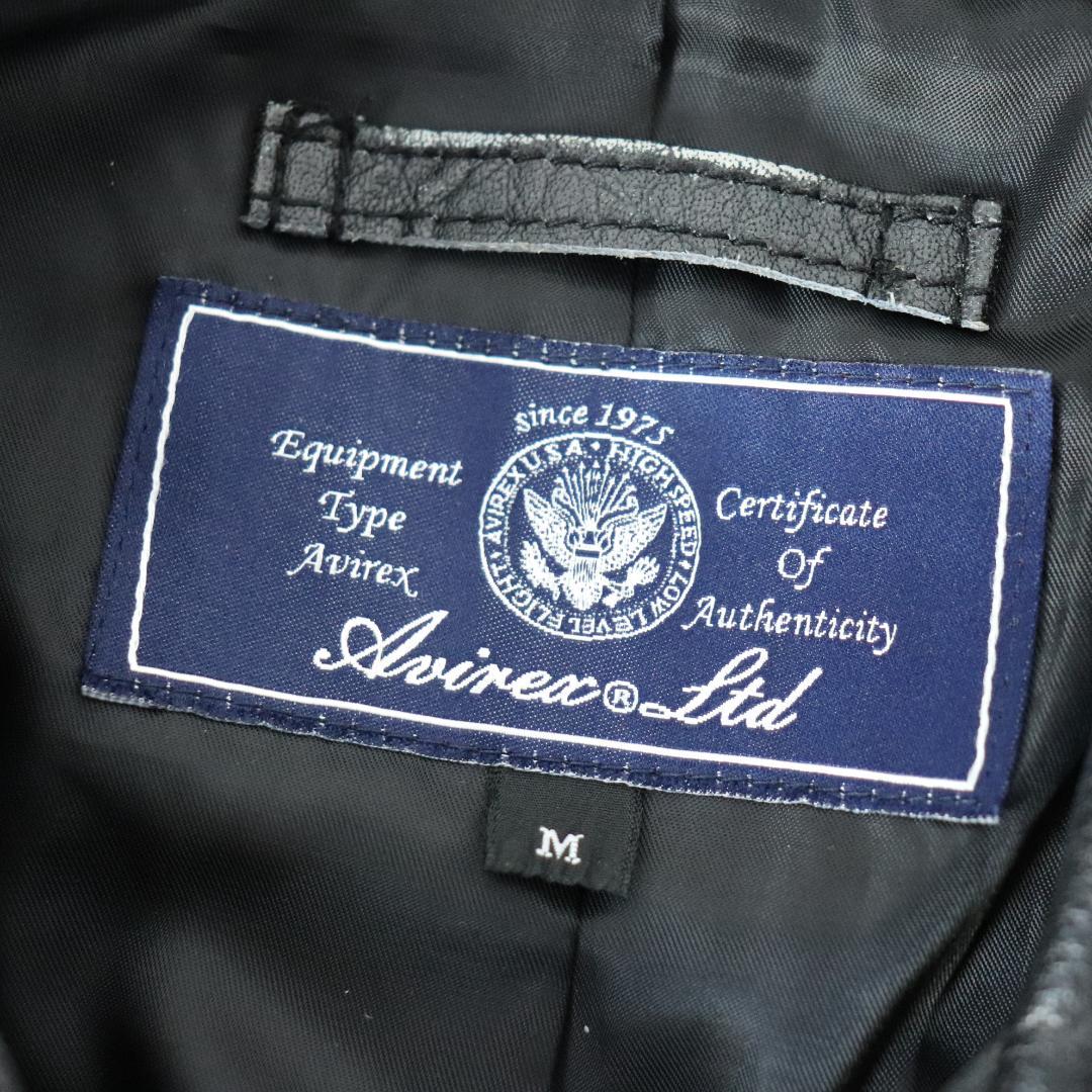 【人気】AVIREX アヴィレックス 襟付きレザージャケット ブラック M