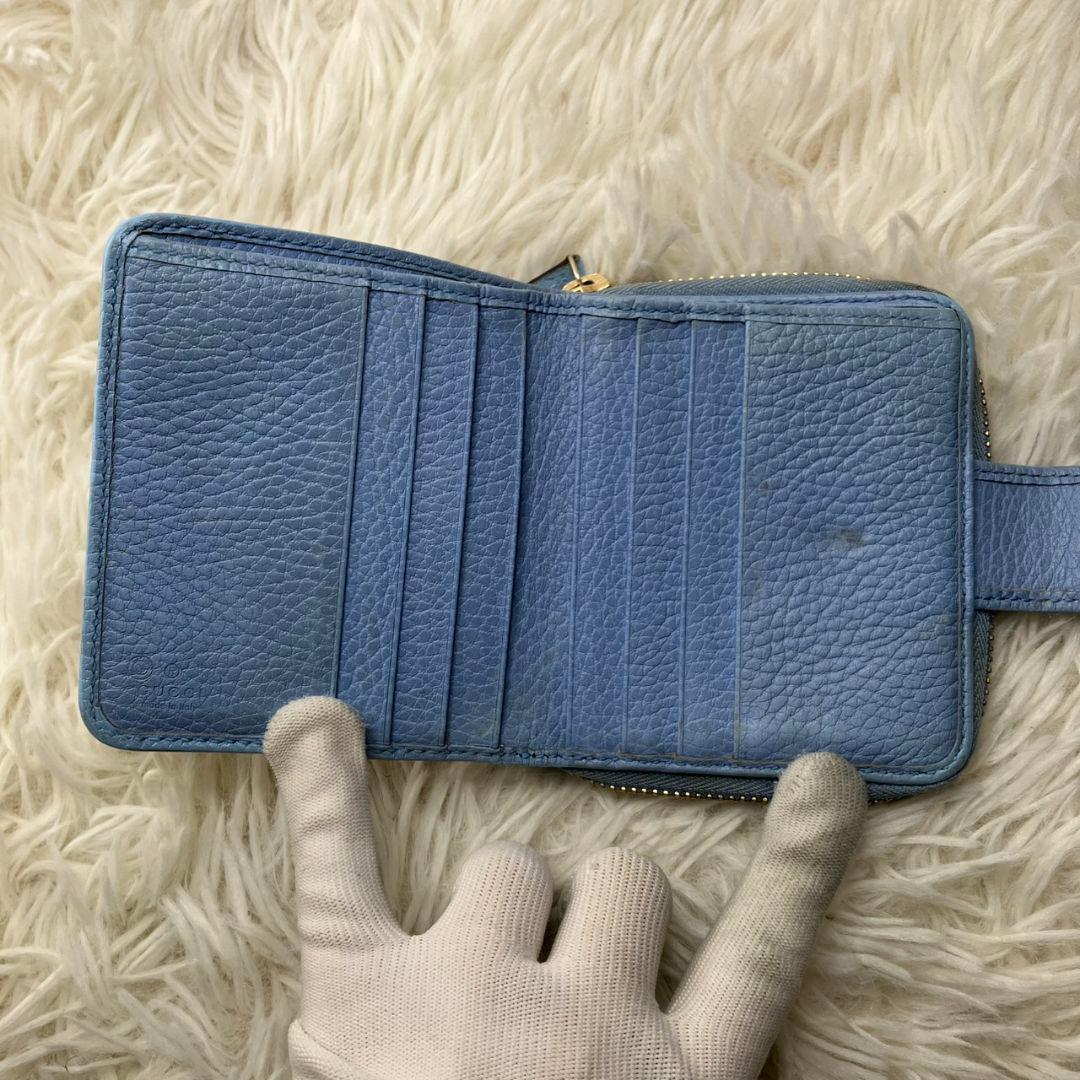 極美品✨グッチgucci GG キャンバスラウンドジップ折財布