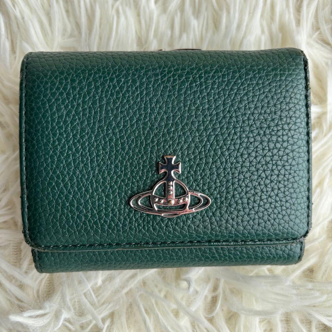 【超激レア 美品】ヴィヴィアンウエストウッド　折財布　がま口　オーブ　グリーン系