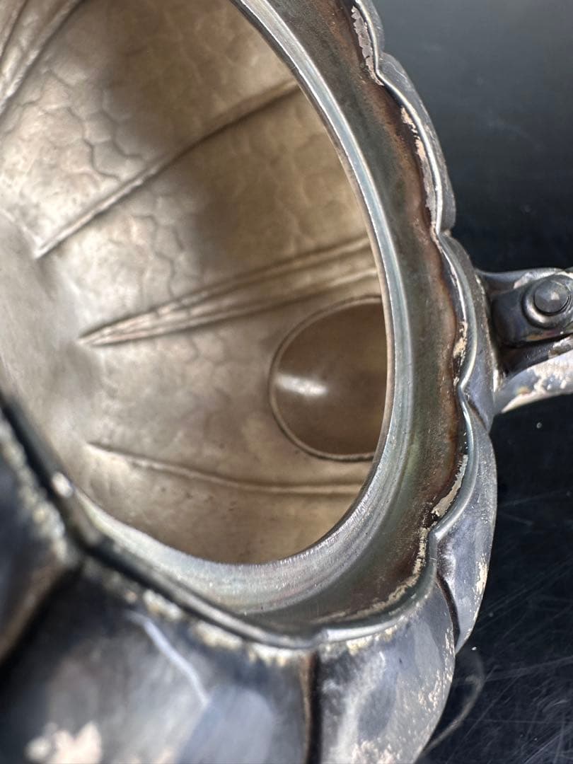 松榮堂 銀製 かぼちゃ型水差しと茶碗5個セット