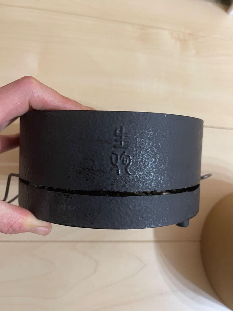 鉄製グリル 透明カバー付き　火鉢　涼炉　鉄瓶用 急須用