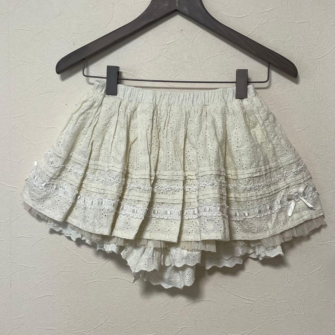 希少　LIZ LISA リズリサ　フリル　スカパン 白　オフショル　レース