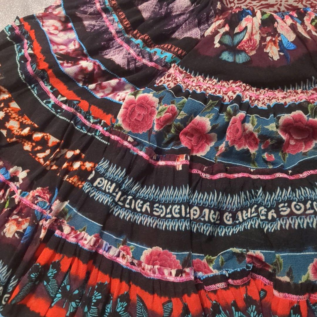 【美品 希少品】ジャンポール・ゴルチエ ひざ丈総柄スカート 花柄 Sサイズ zz