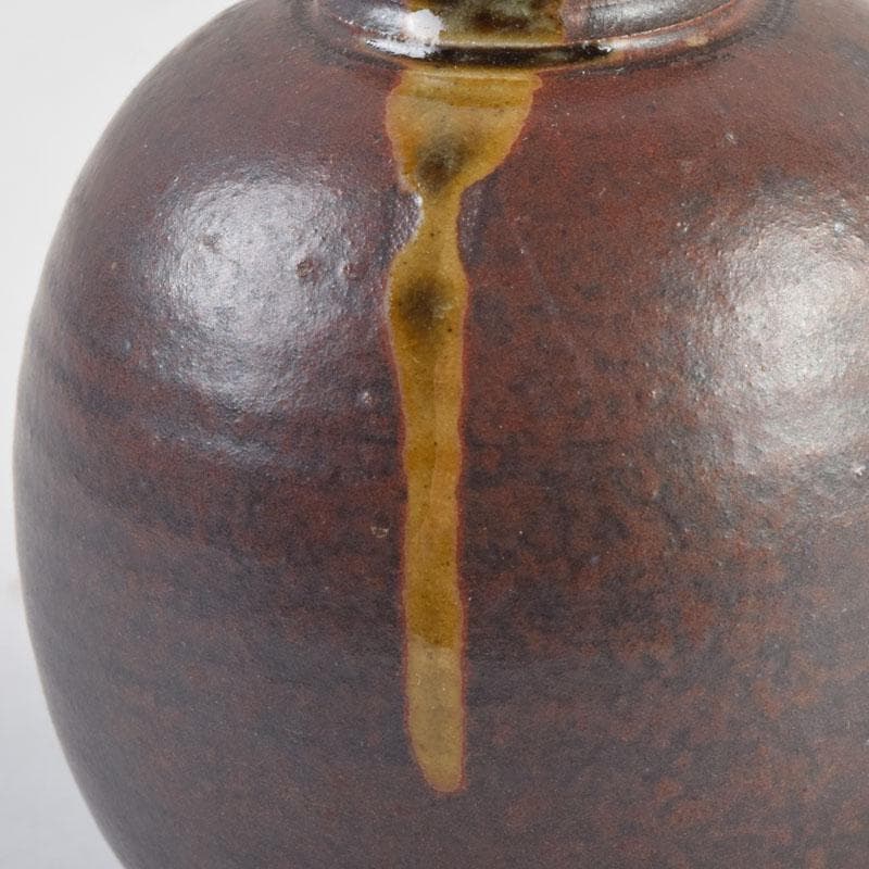 茶道具　平安　笹田有祥作　摸白玉文珠　茶入　仕覆付　共箱　V　9151