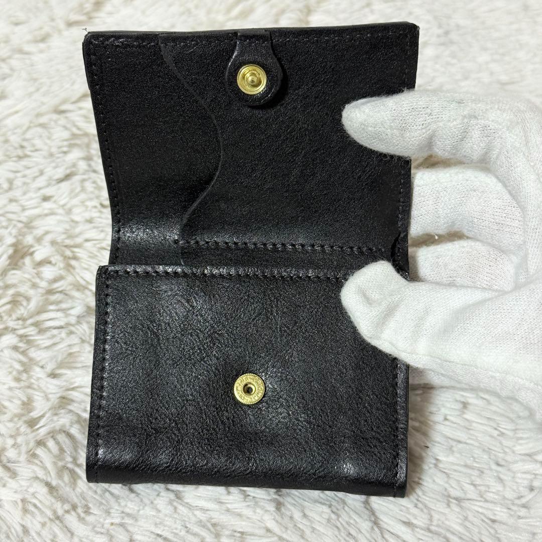 未使用✨IL BISONTE イルビゾンテ　トリフォルドウォレット　レザー　黒