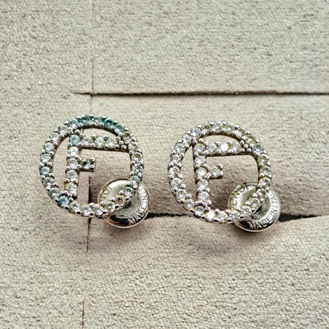FENDI フェンディ ピアス ラウンド Fロゴ シルバー エフイズ
