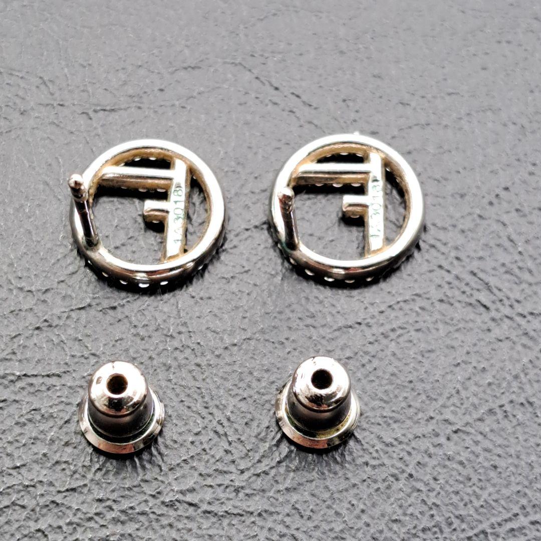 FENDI フェンディ ピアス ラウンド Fロゴ シルバー エフイズ