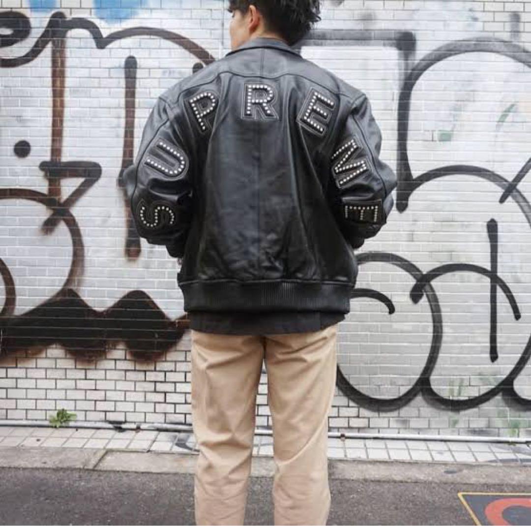 ジャケット・アウター Supreme Studded Arc Logo Leather Jacket