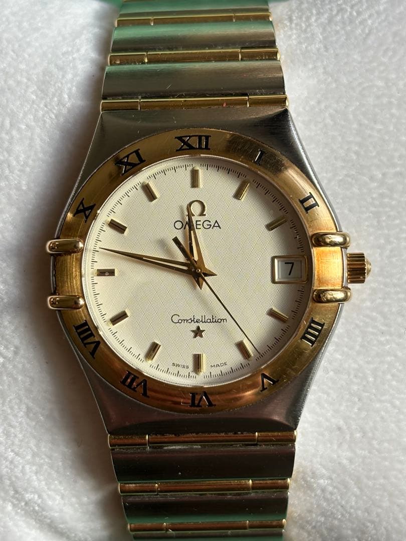 OMEGA クォーツ腕時計 ゴールド/シルバー18K