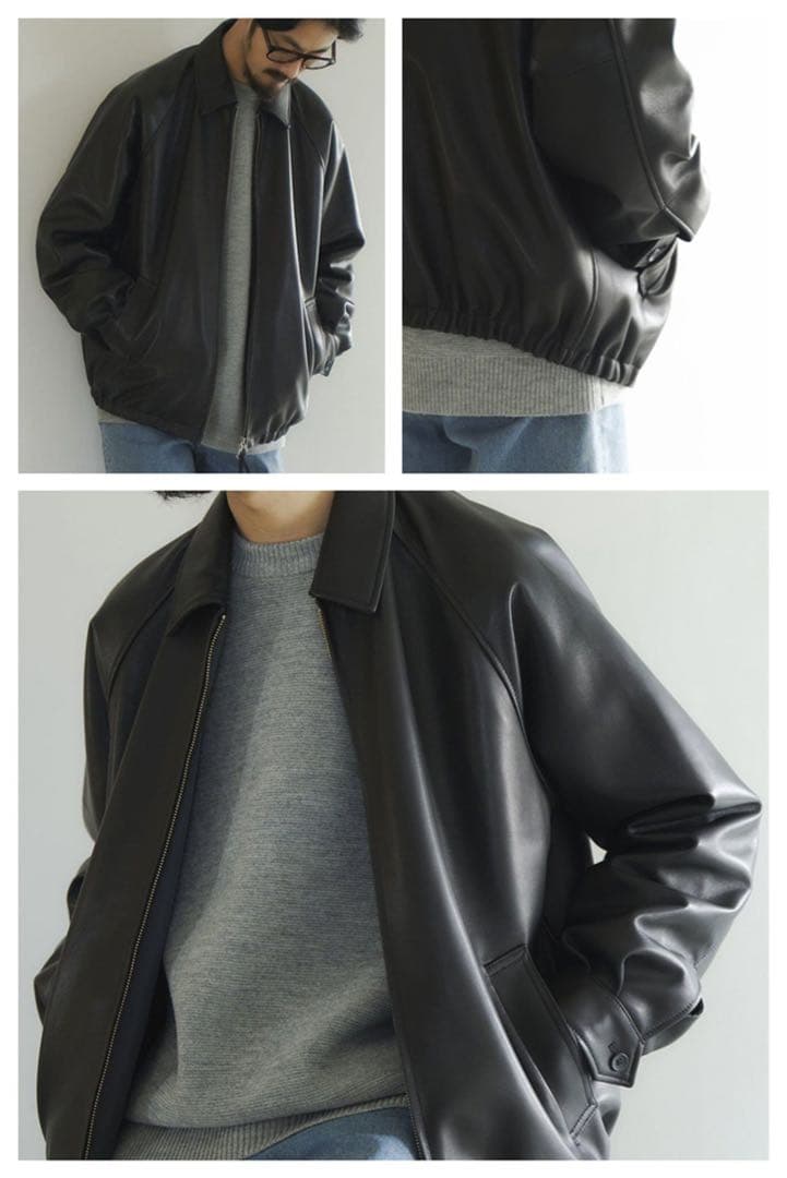 ■【LA BOUCLE / ラブークル】 ショートブルゾン ラムレザー