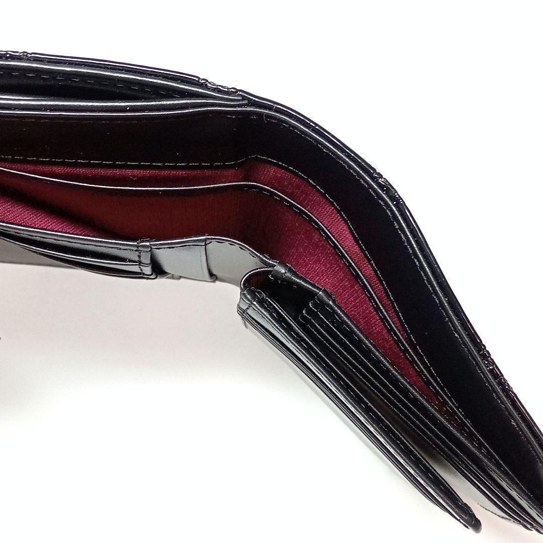 新品 ピンキーアンドダイアン 2つ折り財布 コンパクト財布 コモンエナメル 黒