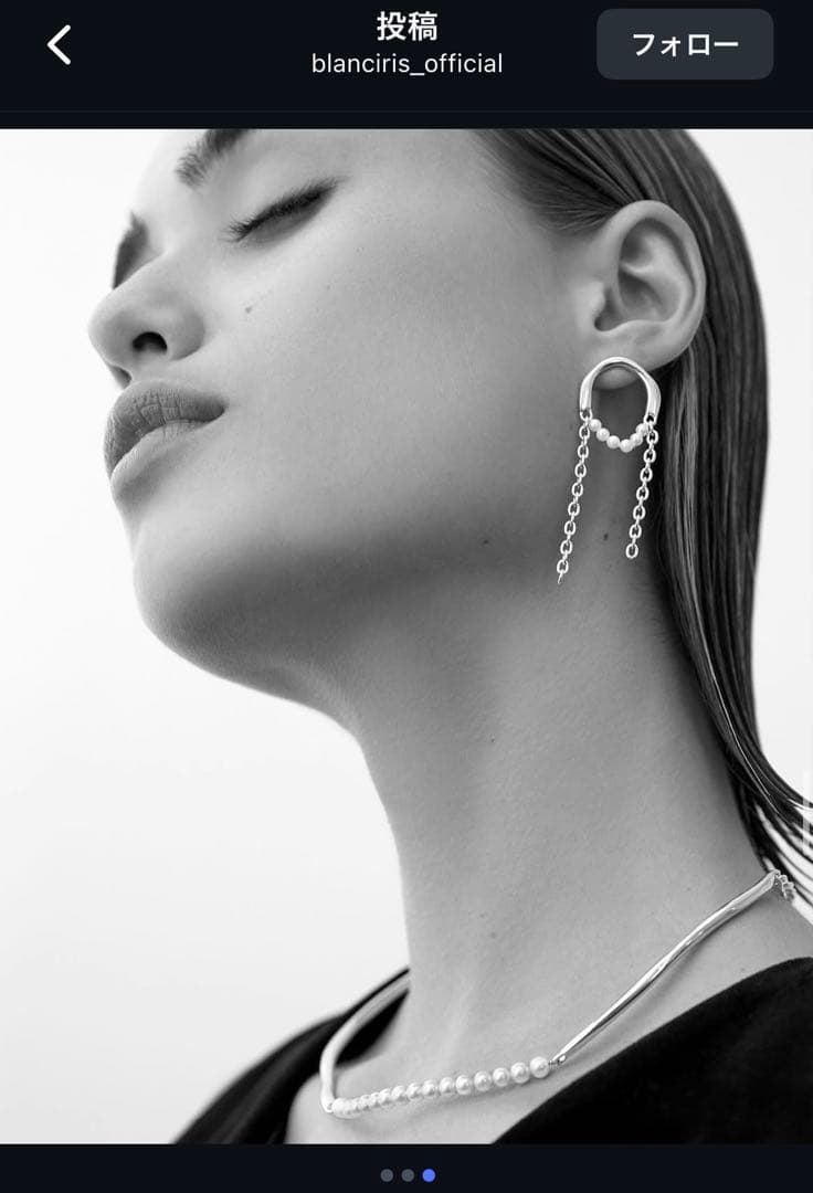 blanc iris シルバーパールネックレス