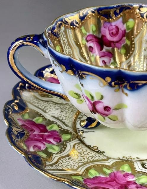 【希少】オールドニッポン アールヌーボー様式 カップ ソーサー 三脚 三足 猫脚