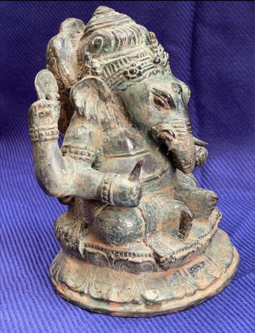 ガネーシャ像　☆風水置物　ブロンズ　真鍮　アンティーク 守り神