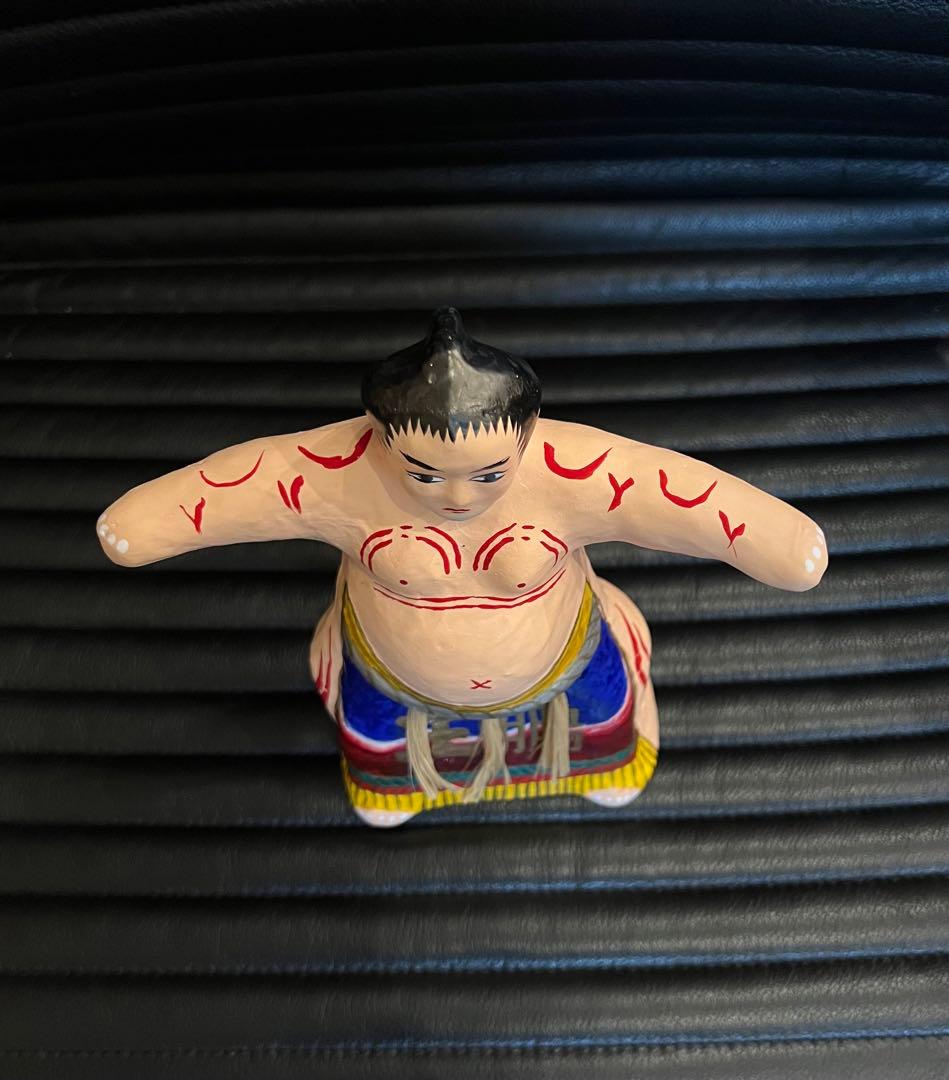 長門張子　角力　王鵬　横綱　民芸品　郷土玩具