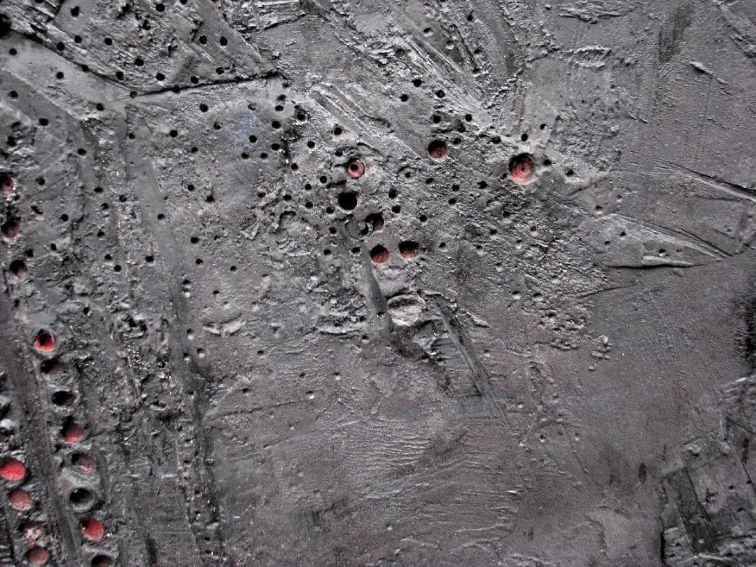 60年代の前衛,藤沢晴「疵ついた空間」約100号,板に石膏など,唯一無二の造形美