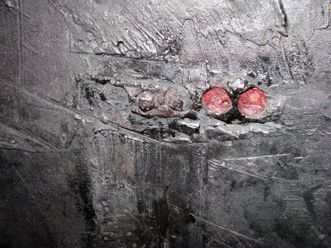 60年代の前衛,藤沢晴「疵ついた空間」約100号,板に石膏など,唯一無二の造形美