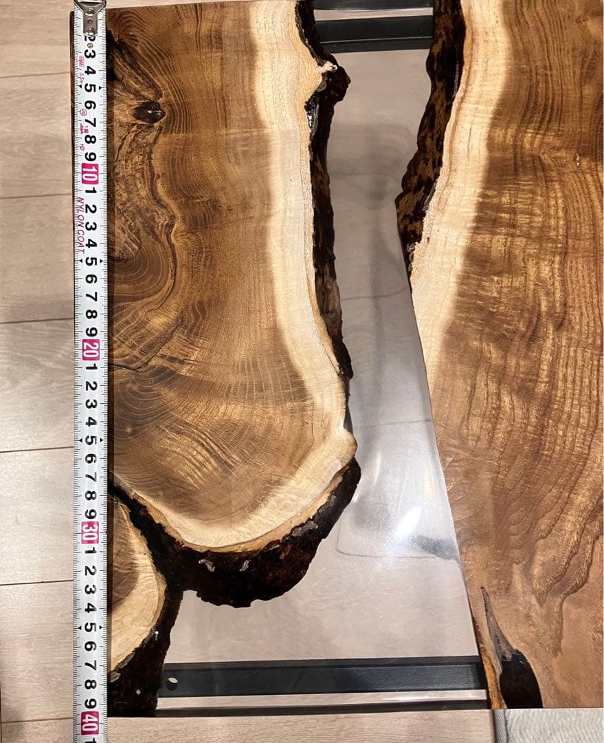 桑一枚板　一点物　レジンサイドテーブル