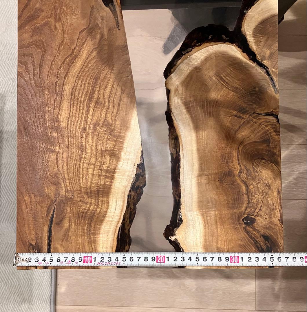 桑一枚板　一点物　レジンサイドテーブル