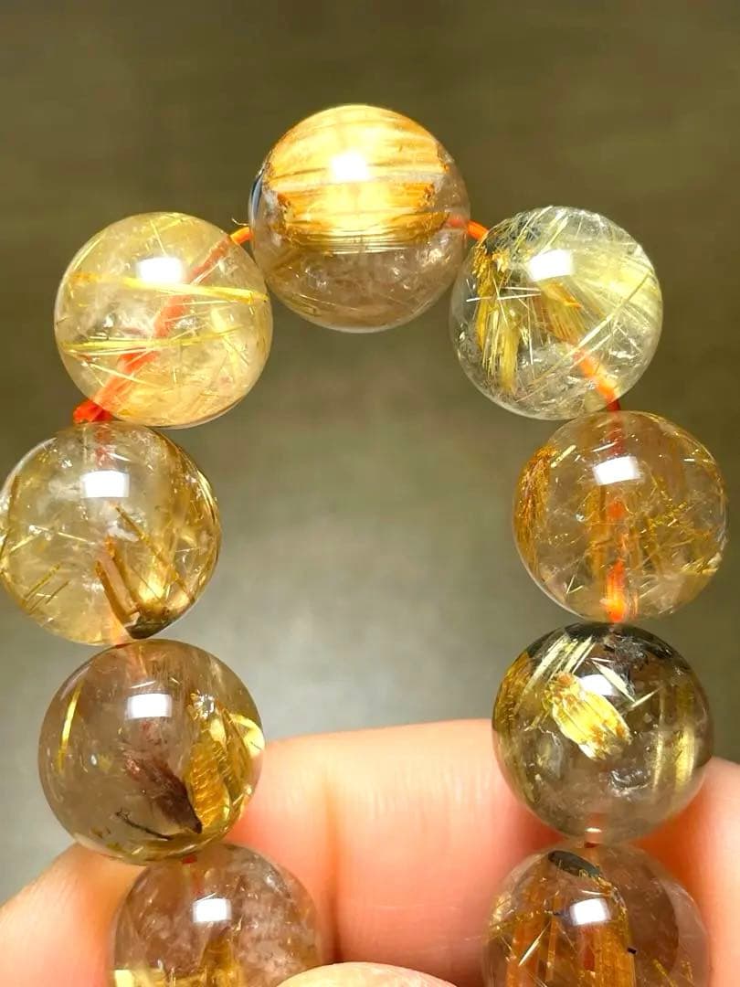 【新入荷】太陽放射タイチンルチルブレス大玉13㎜（新品未使用）高品質！ 金運最強