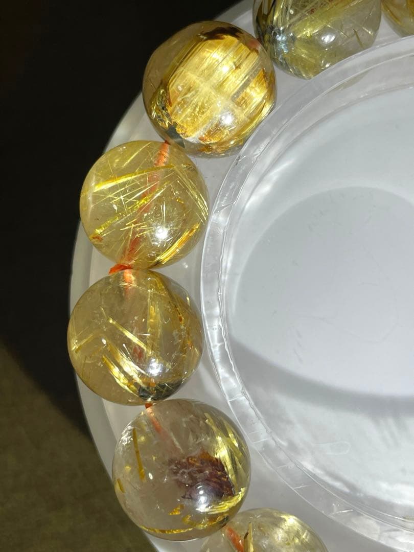 【新入荷】太陽放射タイチンルチルブレス大玉13㎜（新品未使用）高品質！ 金運最強