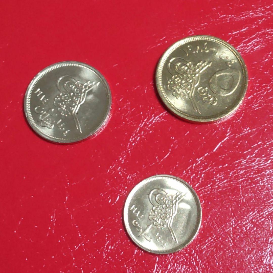 【 外国硬貨 】エジプト硬貨 1984年 ギザのピラミッド 3種セット