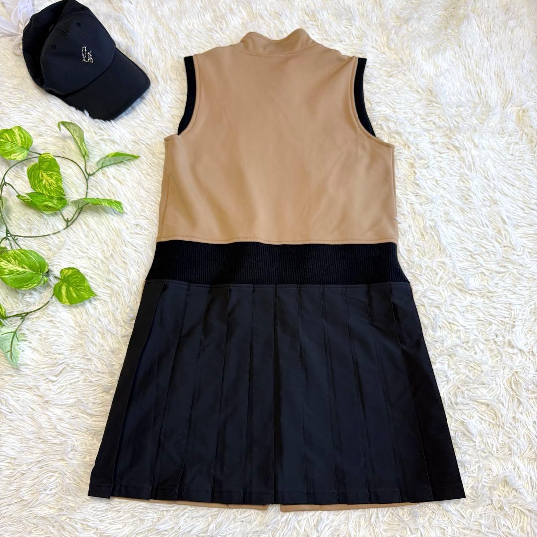 【ムータマリン】極美品 ジップワンピース 裏起毛 プリーツ Mサイズ