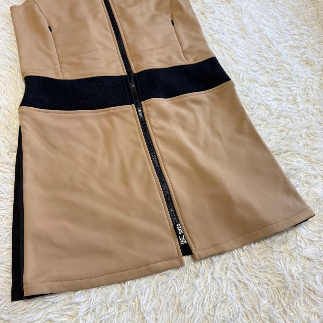 【ムータマリン】極美品 ジップワンピース 裏起毛 プリーツ Mサイズ
