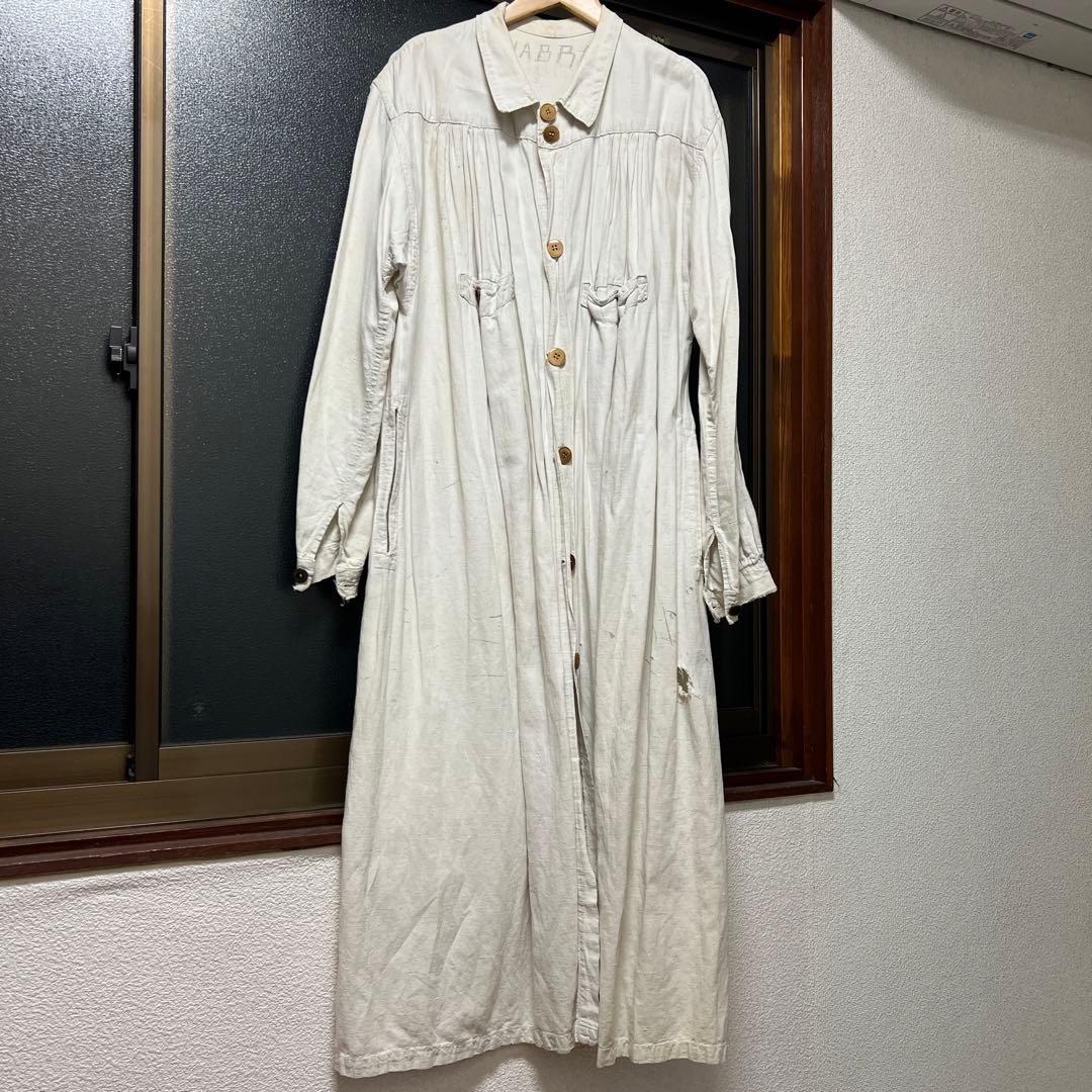 30s 40s フレンチヴィンテージ リネンコート アンティーク フランス