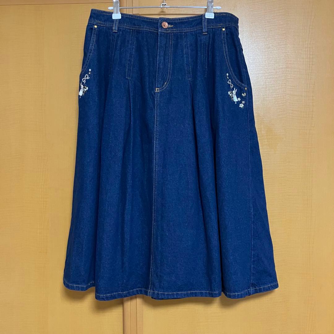 フランシュリッペ（大きいサイズ） ペッタリうさぎデニムスカート