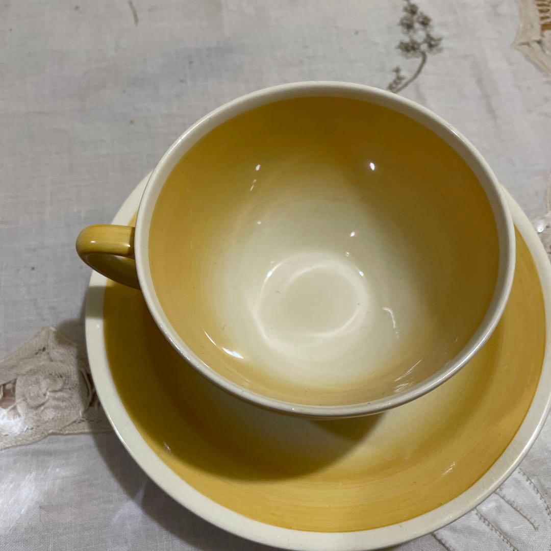 538スージークーパーデザインのカップとソーサーセット羽グレーリーフ