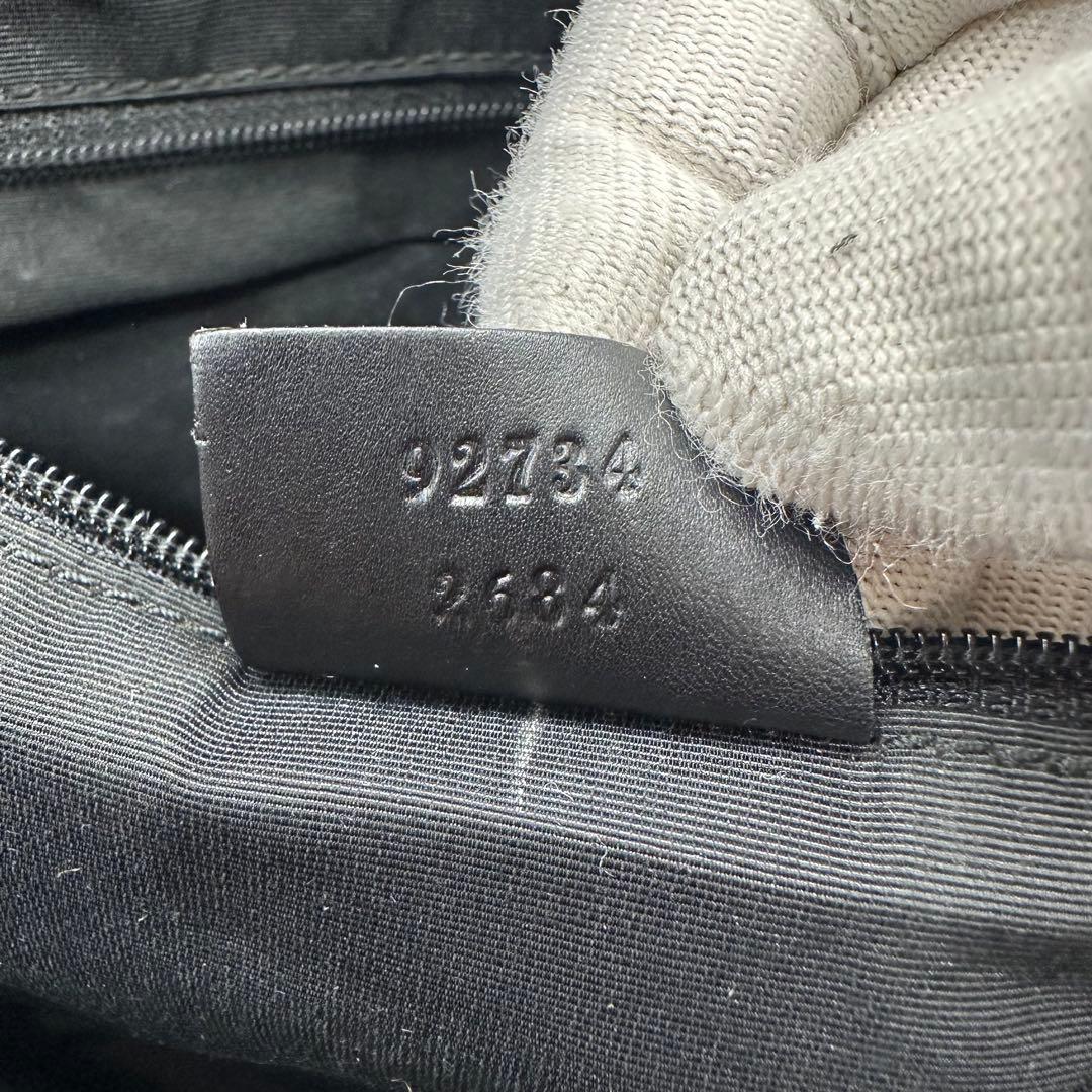 【未使用級】グッチ ハンドバッグ GG キャンバス ブラック ゴールド金具