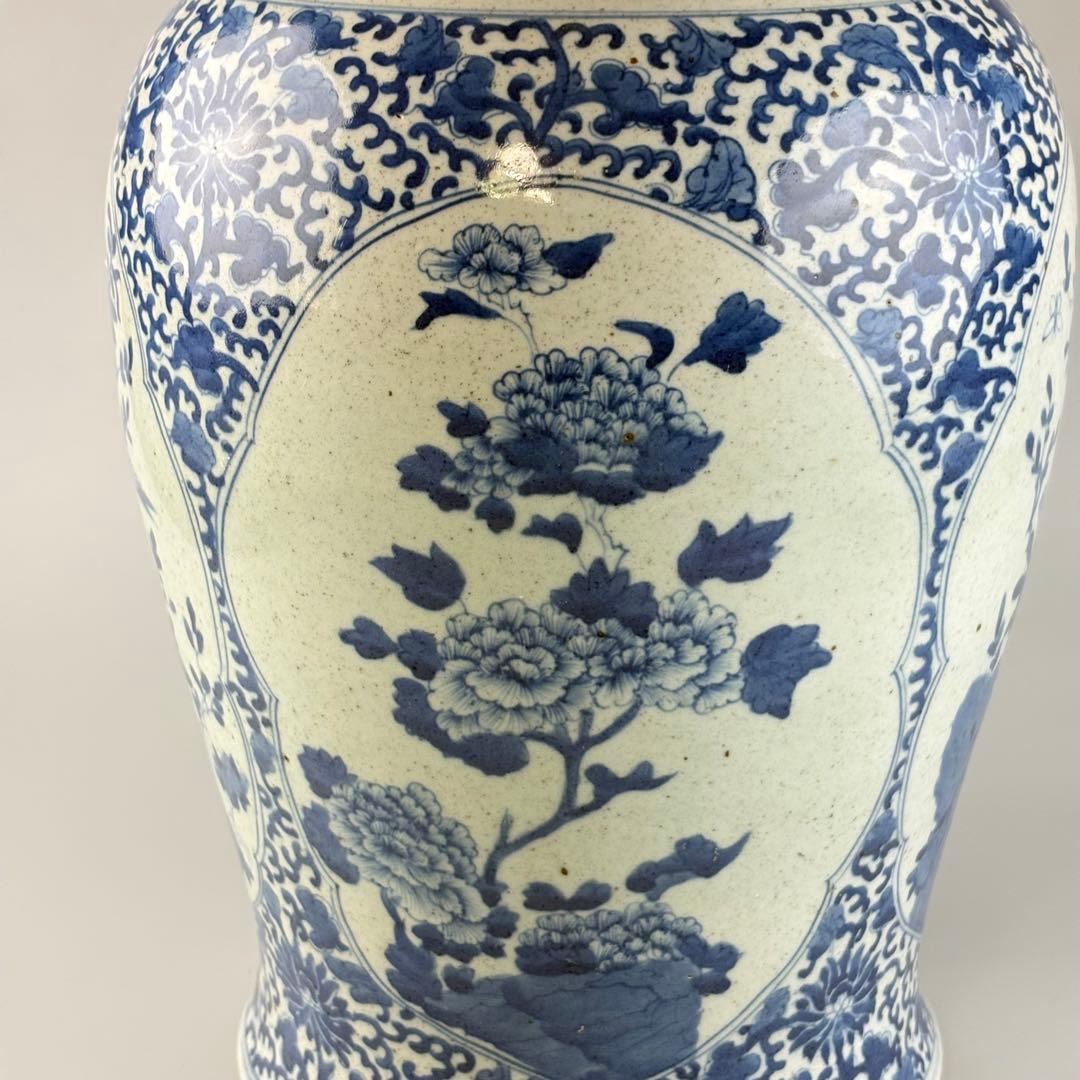 中国染付 花瓶 壺 高さ約50cm