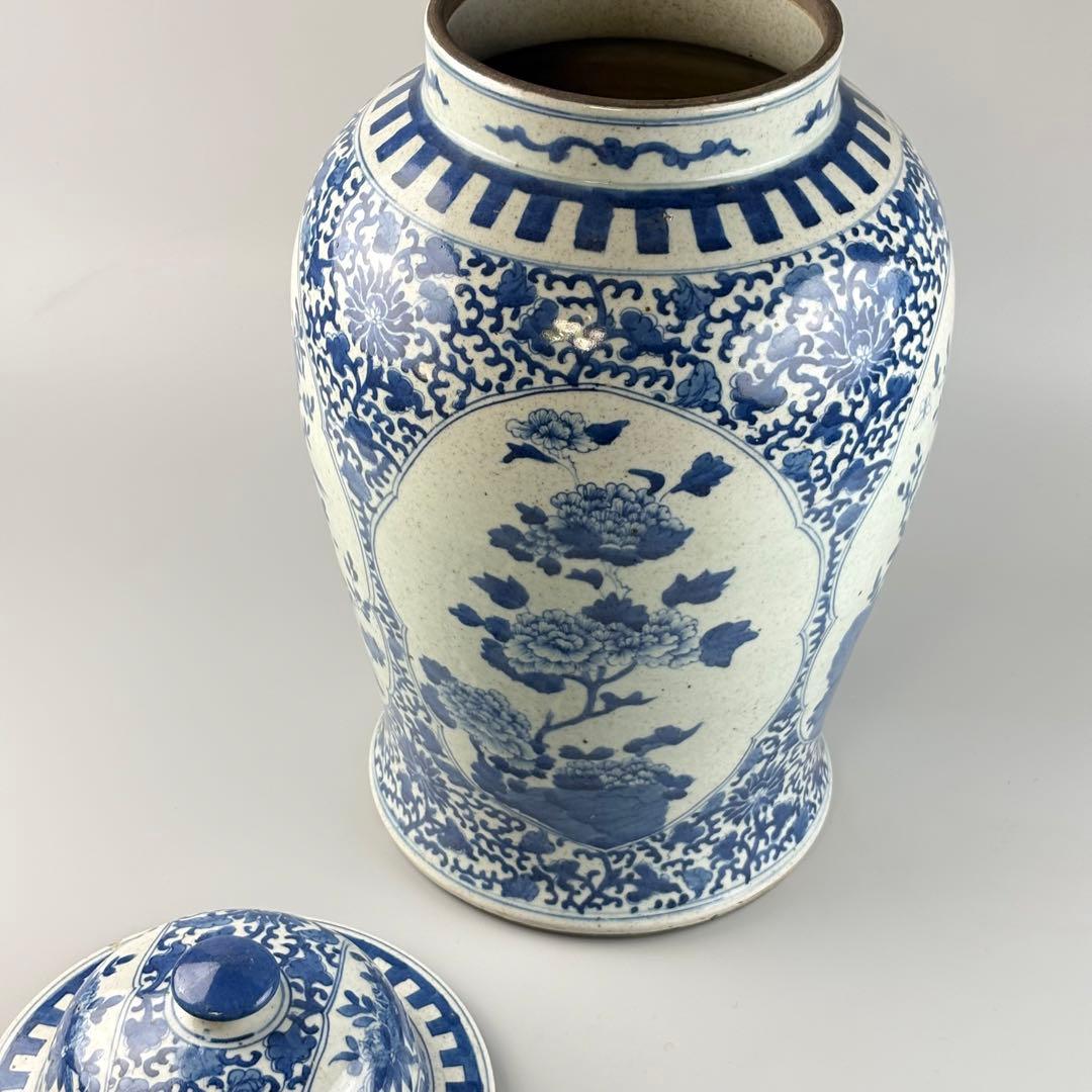 中国染付 花瓶 壺 高さ約50cm