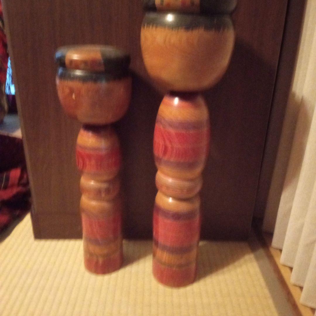 ビンテージ！大型弥治郎こけし 大中2本　小1本オマケ付き