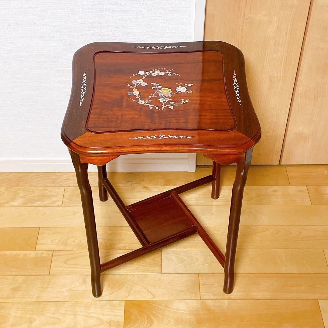 螺鈿細工 唐木家具 机 テーブル
