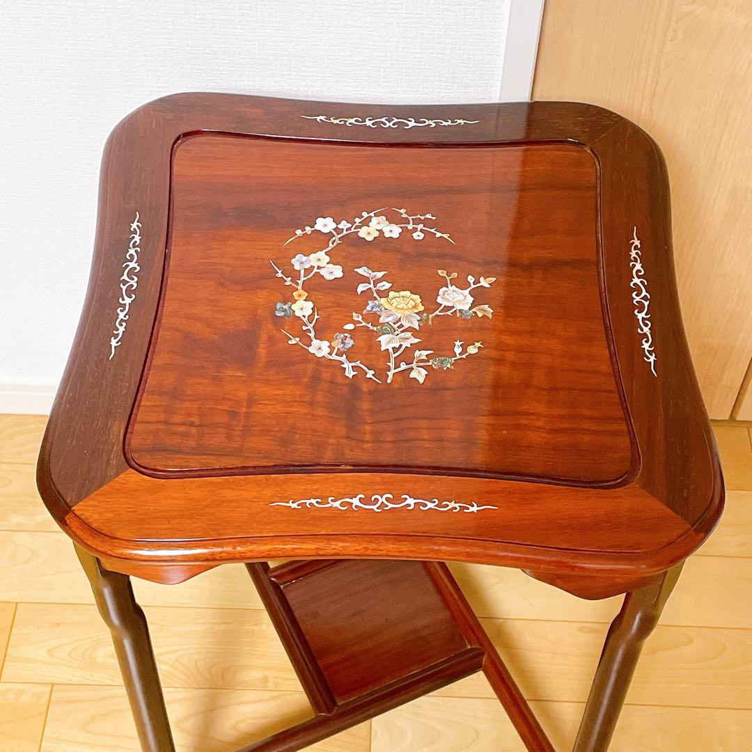 螺鈿細工 唐木家具 机 テーブル