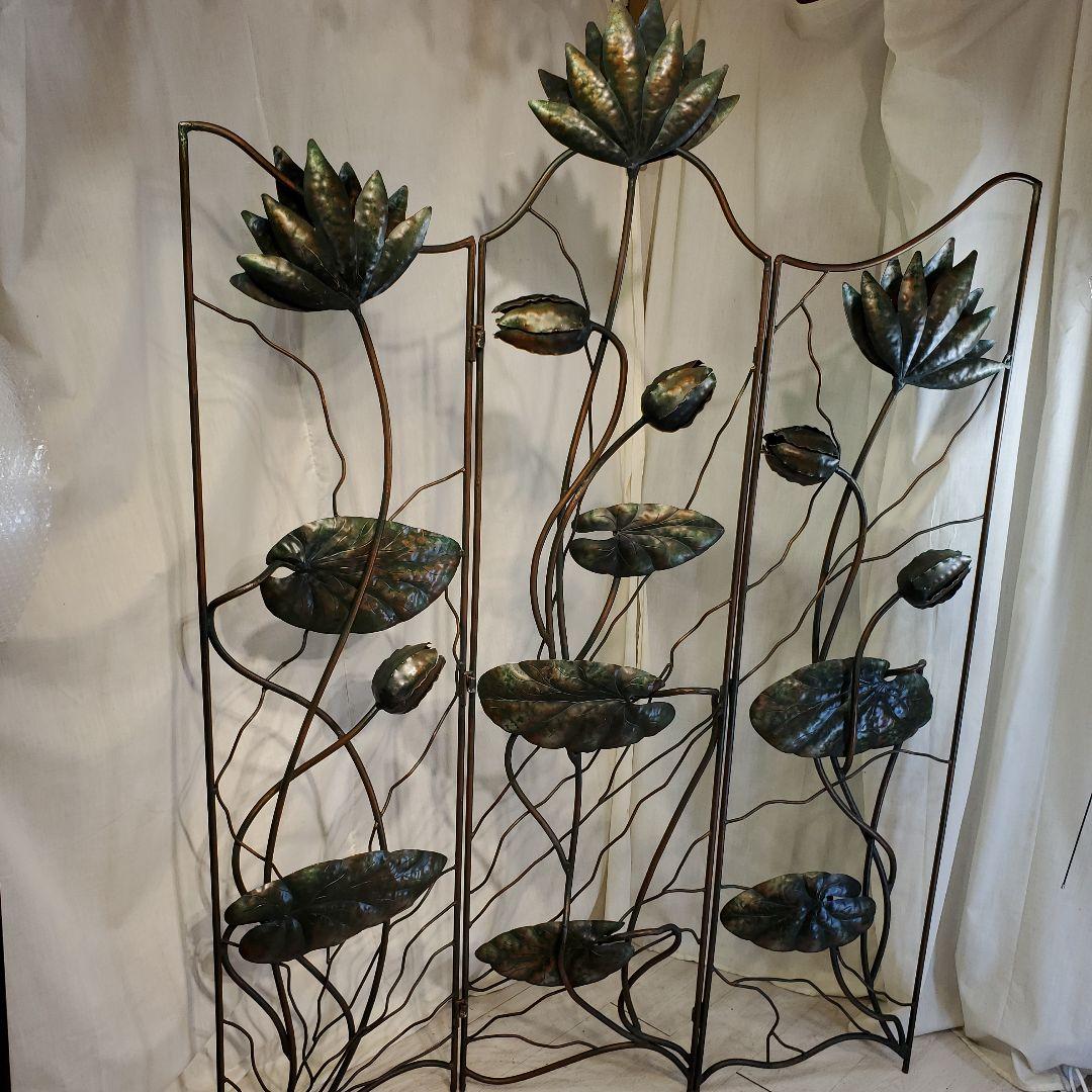 Y*U様 蓮　パーテーション　ロートアイアン　大型　衝立　作家物　２０万　アンテ
