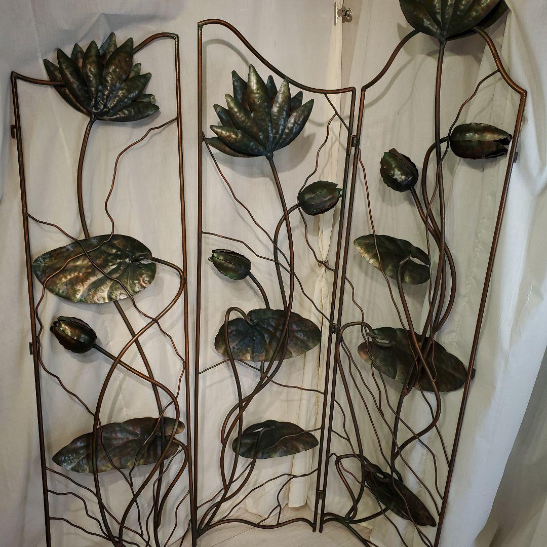 Y*U様 蓮　パーテーション　ロートアイアン　大型　衝立　作家物　２０万　アンテ