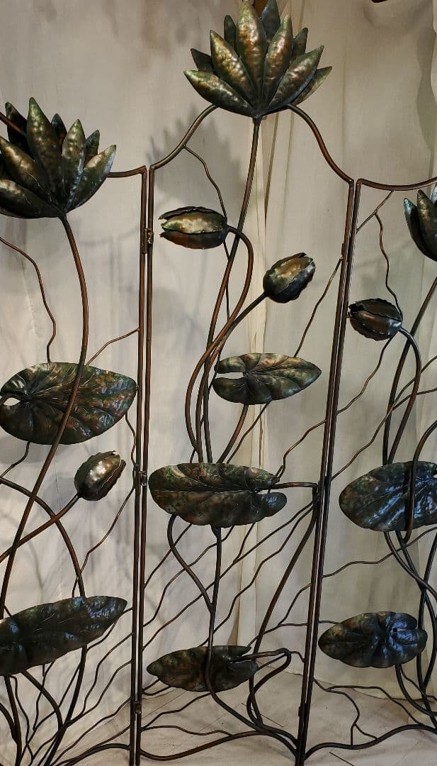 Y*U様 蓮　パーテーション　ロートアイアン　大型　衝立　作家物　２０万　アンテ