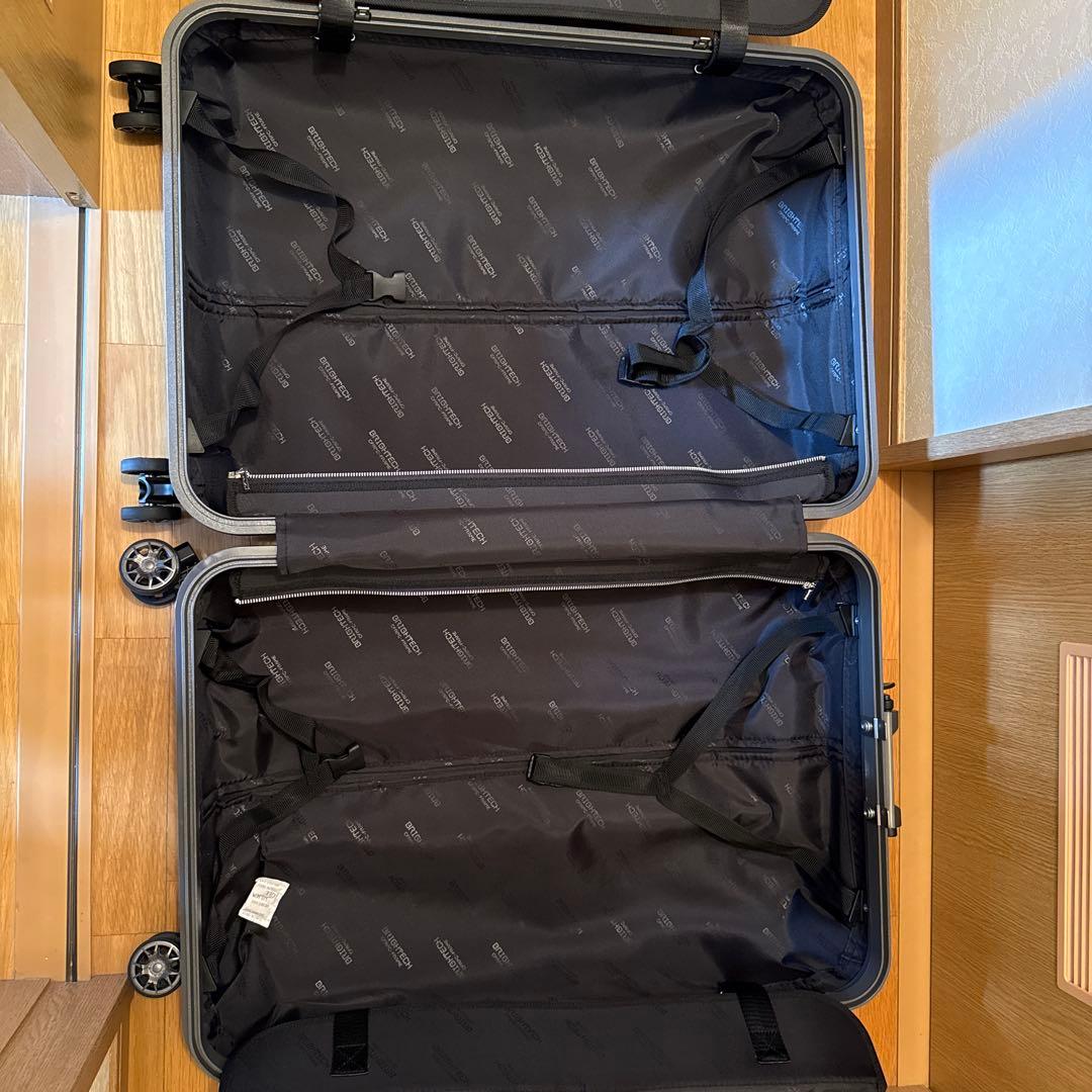 大型　約93L ブラック 波状テクスチャ キャリーケース　スーツケース　大型