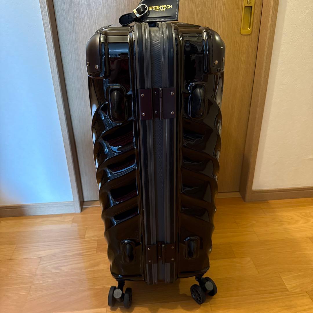 大型　約93L ブラック 波状テクスチャ キャリーケース　スーツケース　大型