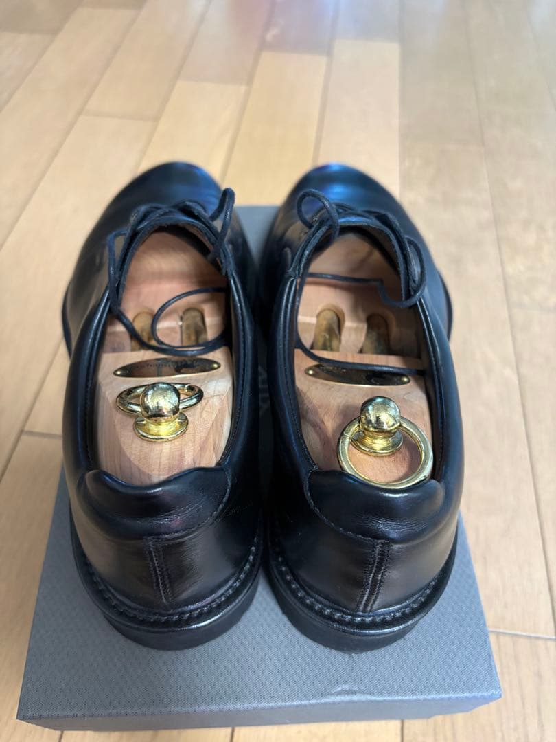 WH 【Zソール】 柔らかい革 プレーントゥ シューズ 革靴 / オールブラック