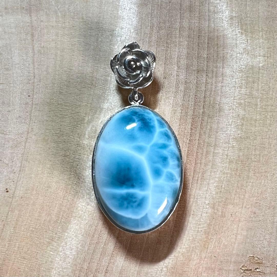 高品質　ラリマー　ペンダント　ネックレス　silver925 3-6