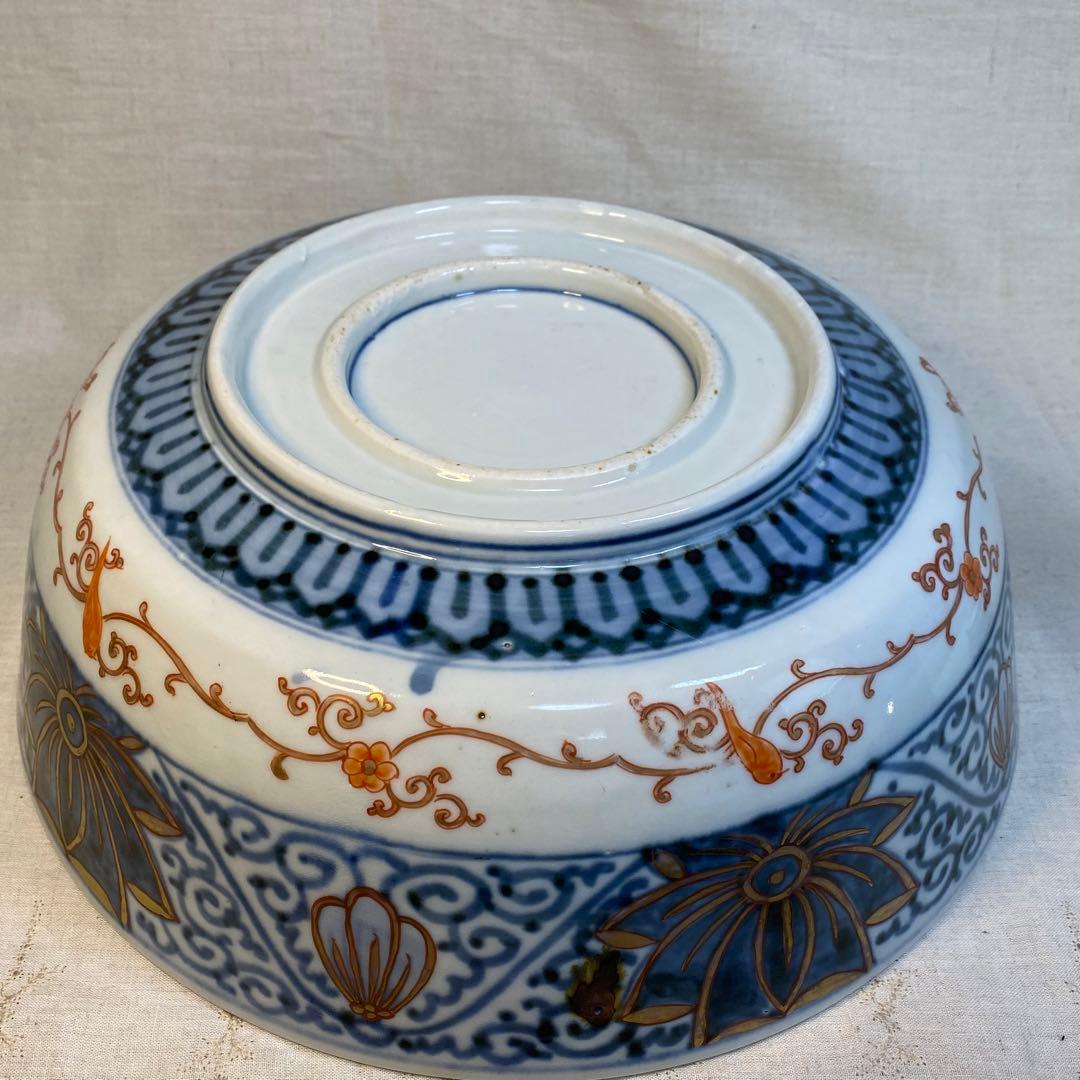 伊万里　古伊万里　大聖寺伊万里　大鉢　花鳥文　金襴手　色絵