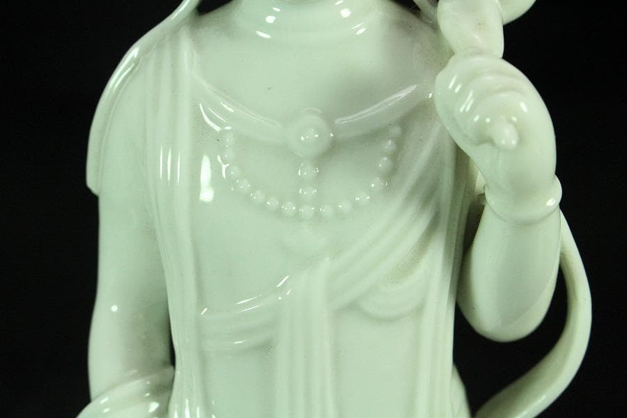 仏教美術 白高麗法隆寺形観音 共箱(K-LC864)