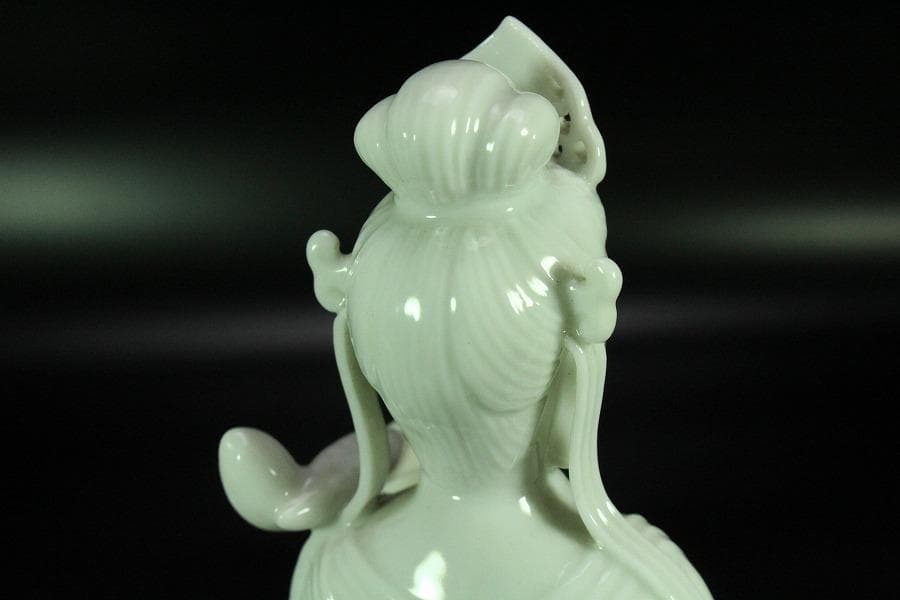 仏教美術 白高麗法隆寺形観音 共箱(K-LC864)