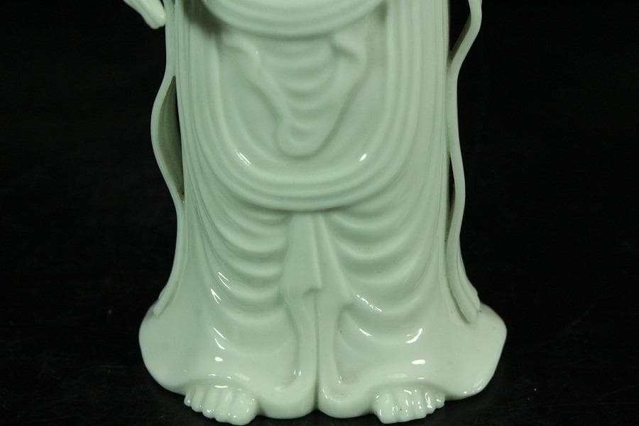 仏教美術 白高麗法隆寺形観音 共箱(K-LC864)