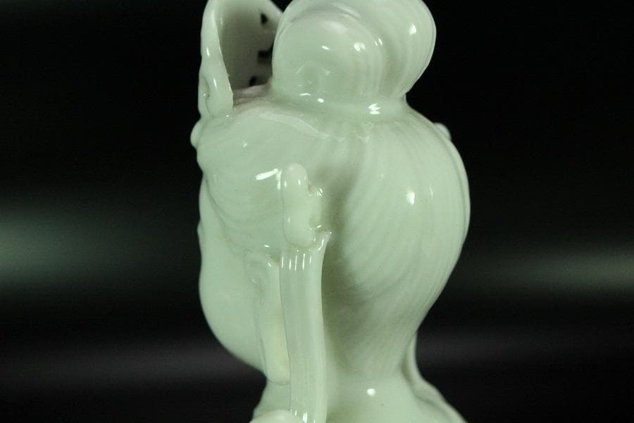 仏教美術 白高麗法隆寺形観音 共箱(K-LC864)