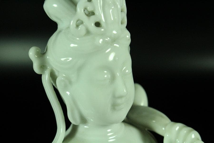 仏教美術 白高麗法隆寺形観音 共箱(K-LC864)